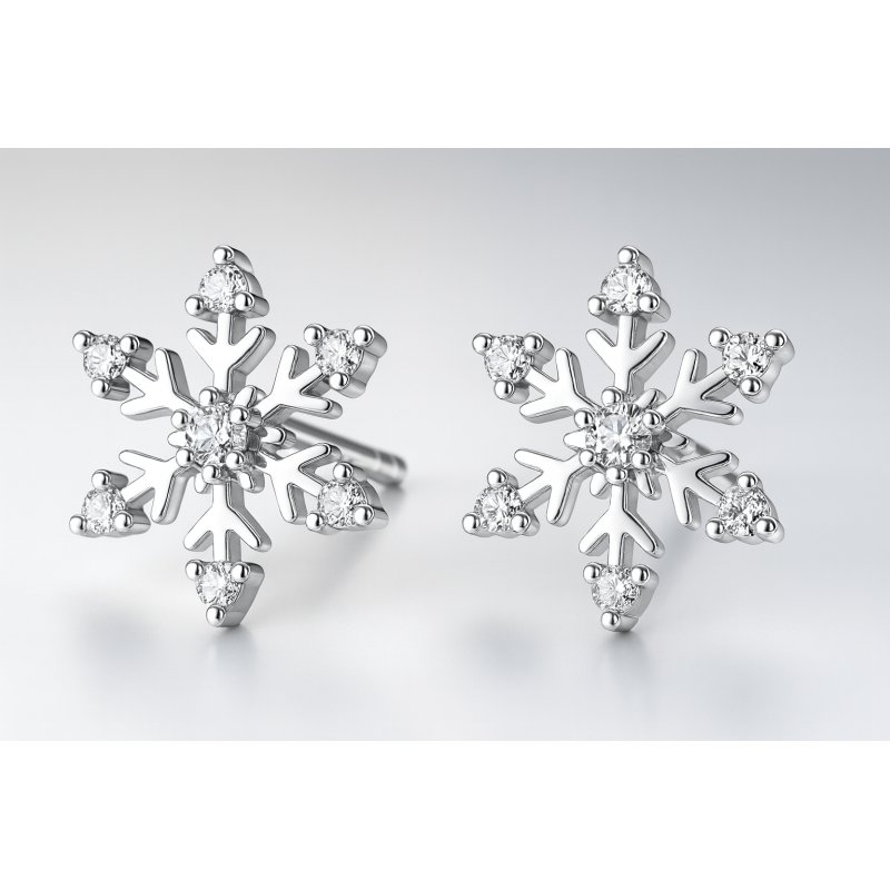Srebrne kolczyki śnieżki wkrętki sztyfty prezent na święta srebro próba 925