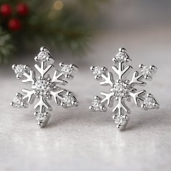 Srebrne kolczyki śnieżki wkrętki sztyfty prezent na święta srebro próba 925