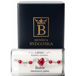 Srebrna damska bransoletka w butelce lipiec rubin srebro próba 925