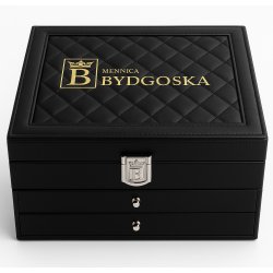 Duża szkatułka na biżuterie czarna elegancka Kuferek Organizer Kasetka