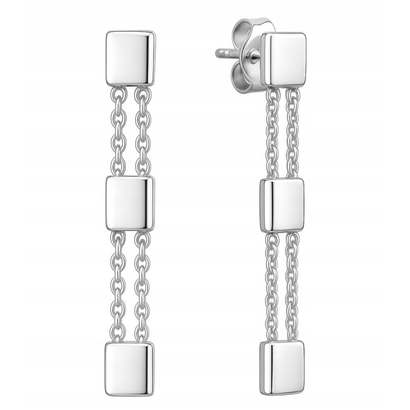 Długie srebrne kolczyki wiszące damskie srebro 925 oryginalne wkrętki