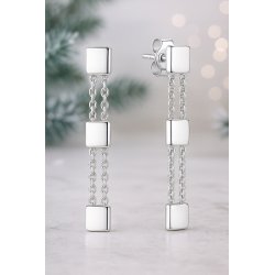 Długie srebrne kolczyki wiszące damskie srebro 925 oryginalne wkrętki