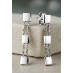 Długie srebrne kolczyki wiszące damskie srebro 925 oryginalne wkrętki