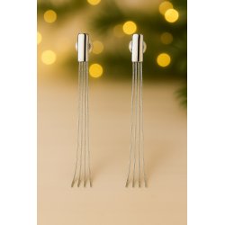 Długie srebrne kolczyki chwosty wiszące damskie srebro próba 925 wkrętki