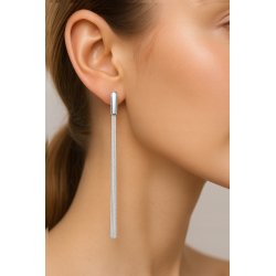 Długie srebrne kolczyki chwosty wiszące damskie srebro próba 925 wkrętki