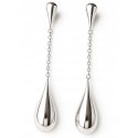 Długie srebrne kolczyki wiszące krople damskie srebro 925 wkrętki