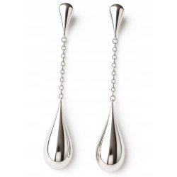 Długie srebrne kolczyki wiszące krople damskie srebro 925 wkrętki