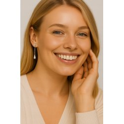 Długie srebrne kolczyki wiszące krople damskie srebro 925 wkrętki