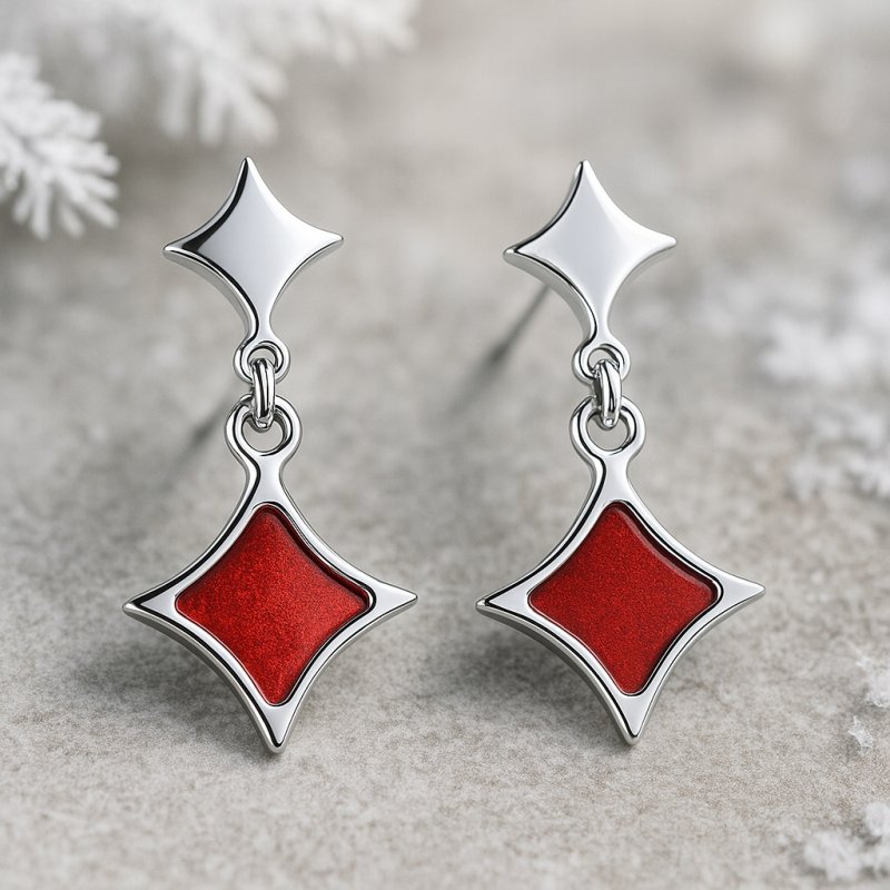 Srebrne kolczyki wiszące gwiazdki damskie srebro 925 oryginalne wkrętki