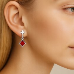 Srebrne kolczyki wiszące gwiazdki damskie srebro 925 oryginalne wkrętki