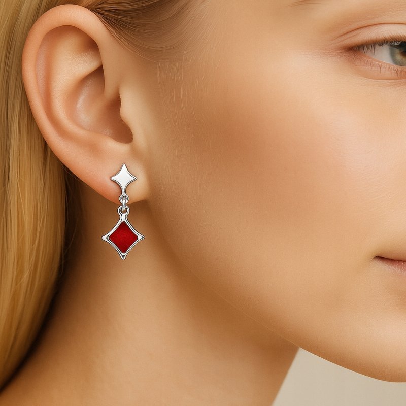 Srebrne kolczyki wiszące gwiazdki damskie srebro 925 oryginalne wkrętki