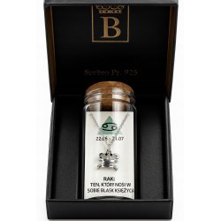 Srebrny naszyjnik damski w butelce znak zodiaku rak srebro próba 925