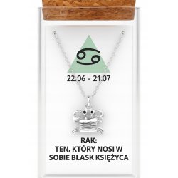 Srebrny naszyjnik damski w butelce znak zodiaku rak srebro próba 925