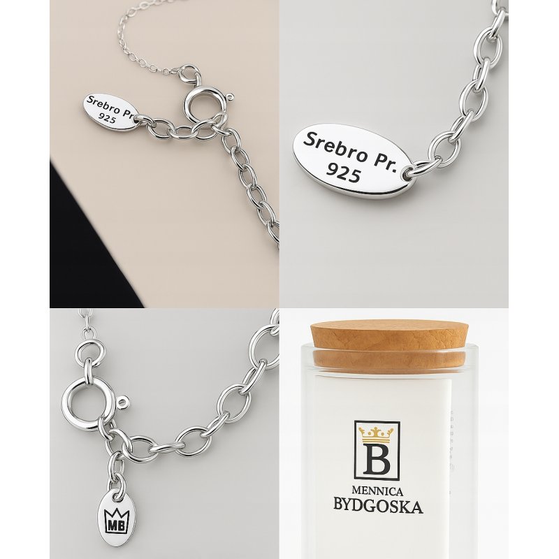 Srebrny naszyjnik damski w butelce znak zodiaku panna srebro próba 925