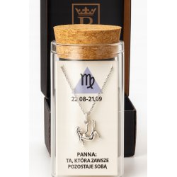 Srebrny naszyjnik damski w butelce znak zodiaku panna srebro próba 925