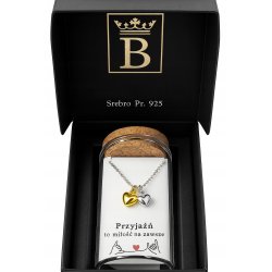 Srebrny naszyjnik damski w butelce serca przyjaźń miłość srebro próba 925