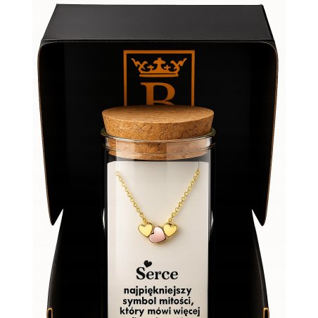 Srebrny naszyjnik Damski w butelce potrójne serca miłość srebro próba 925