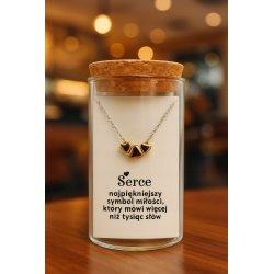 Srebrny naszyjnik Damski w butelce potrójne serca miłość srebro próba 925