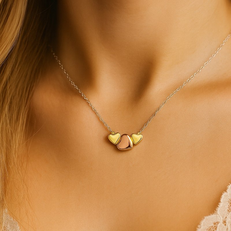 Srebrny naszyjnik Damski w butelce potrójne serca miłość srebro próba 925