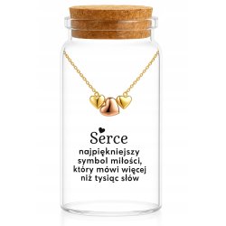 Srebrny naszyjnik Damski w butelce potrójne serca miłość srebro próba 925