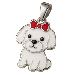 Srebrny wisiorek pies maltańczyk srebro próba 925