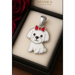 Srebrny wisiorek pies maltańczyk srebro próba 925
