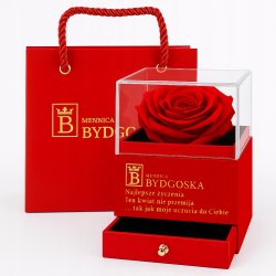 Srebrny naszyjnik damski serce szkatułka na prezent róża srebro 925