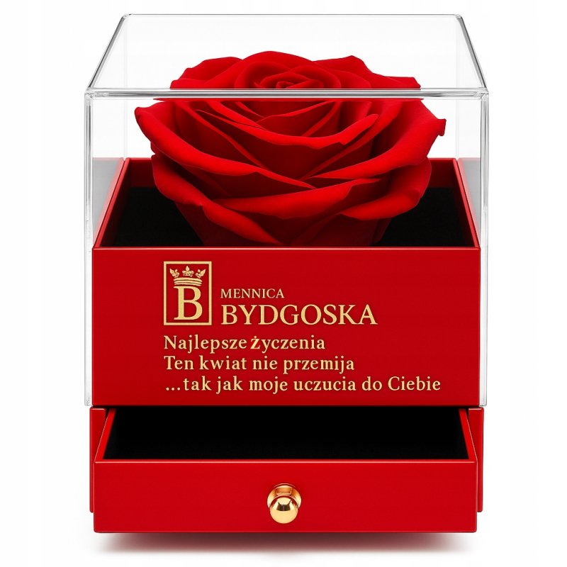 Srebrny naszyjnik damski serce szkatułka na prezent róża srebro 925