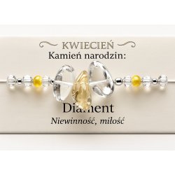 Srebrna damska bransoletka w butelce kwiecień diament srebro próba 925