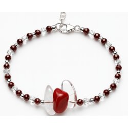 Srebrna damska bransoletka w butelce styczeń granat srebro próba 925