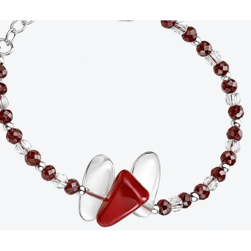 Srebrna damska bransoletka w butelce styczeń granat srebro próba 925