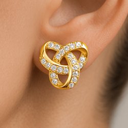 Srebrne kolczyki damskie pozłacane wkrętki sztyfty srebro 925