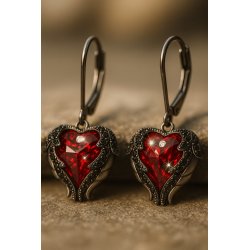 Duże kolczyki srebrne wiszące serca kolczyki srebro próba 925 angielskie