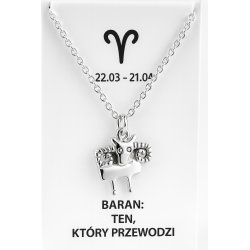 Srebrny naszyjnik damski w butelce znak zodiaku baran srebro próba 925