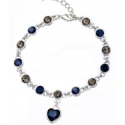 Srebrna bransoletka damska serce z cyrkoniami stal szlachetna 316L