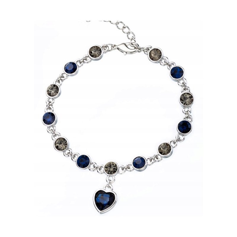 Srebrna bransoletka damska serce z cyrkoniami stal szlachetna 316L