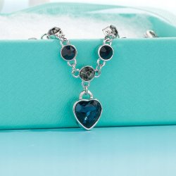 Srebrna bransoletka damska serce z cyrkoniami stal szlachetna 316L