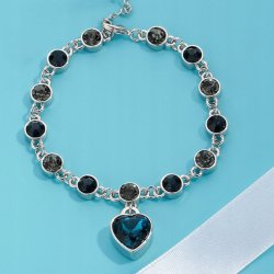 Srebrna bransoletka damska serce z cyrkoniami stal szlachetna 316L