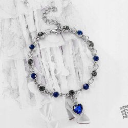 Srebrna bransoletka damska serce z cyrkoniami stal szlachetna 316L