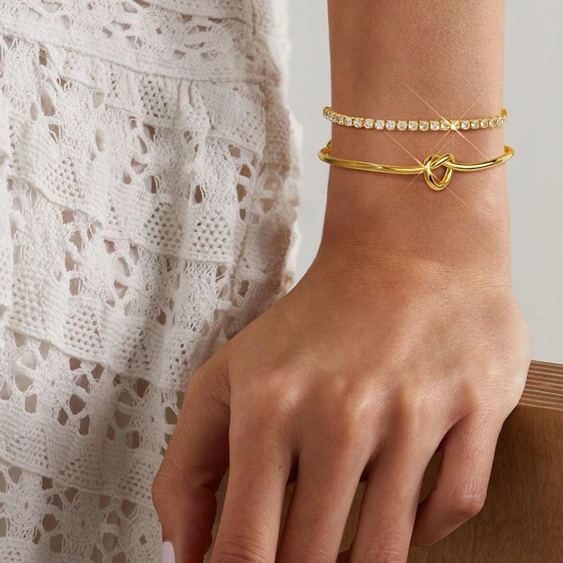 Bransoletka pozłacana damska regulowana stal chirurgiczna szlachetna 316L