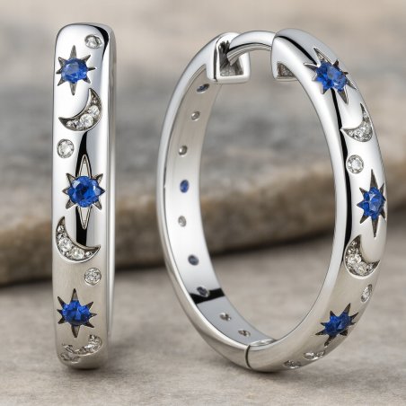 Srebrne kolczyki angielskie koła kółka księżyc srebro próba 925 oryginalne