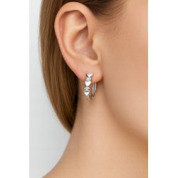 Srebrne kolczyki serca kółka dla dziewczynki 925