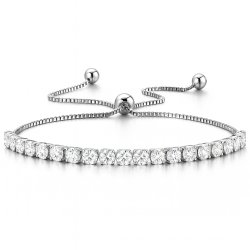 Bransoletka srebrna damska regulowana stal chirurgiczna szlachetna 316L