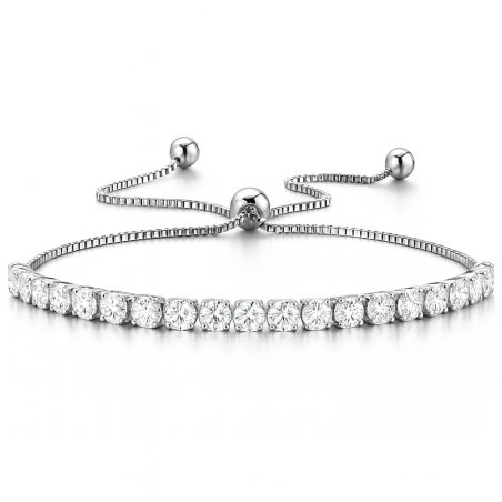 Bransoletka srebrna damska regulowana stal chirurgiczna szlachetna 316L