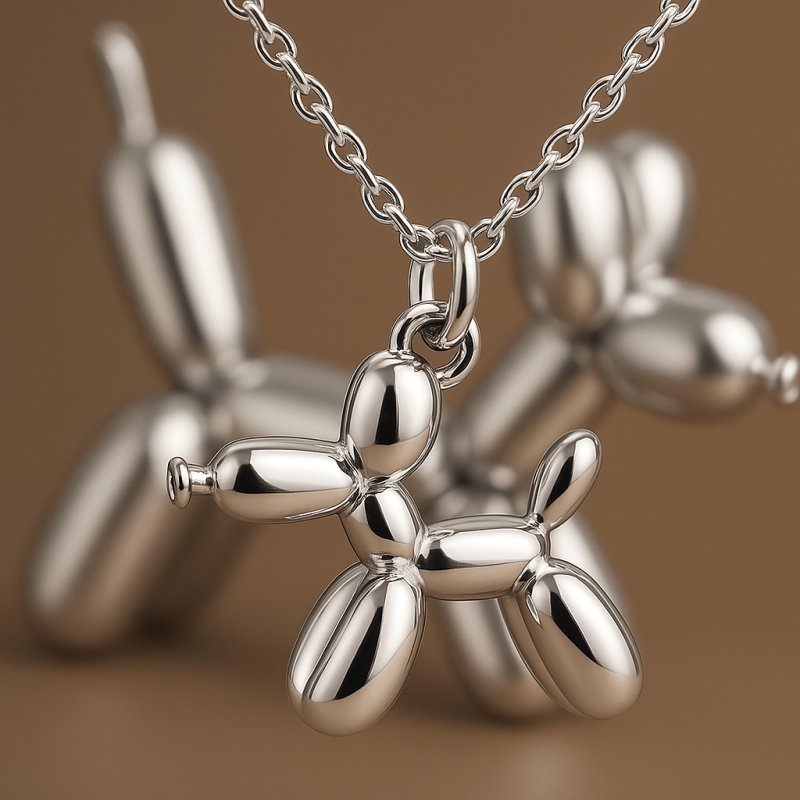 Srebrny damski naszyjnik w butelce piesek balon srebro próba 925