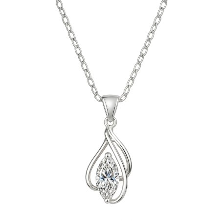 Naszyjnik srebrny damski łańcuszek z zawieszką rodowany srebro próba 925