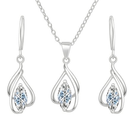 Komplet biżuterii srebrnej rodowanej 925