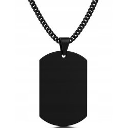 Czarny męski łańcuszek nieśmiertelnik stal chirurgiczna 316L