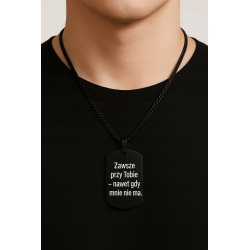 Czarny męski łańcuszek nieśmiertelnik stal chirurgiczna 316L