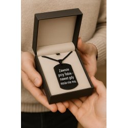 Czarny męski łańcuszek nieśmiertelnik stal chirurgiczna 316L